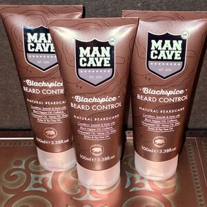 3 x Man Cave Blackspice Beard Control 3.38oz-Natural Beardcare-BRAND NEW